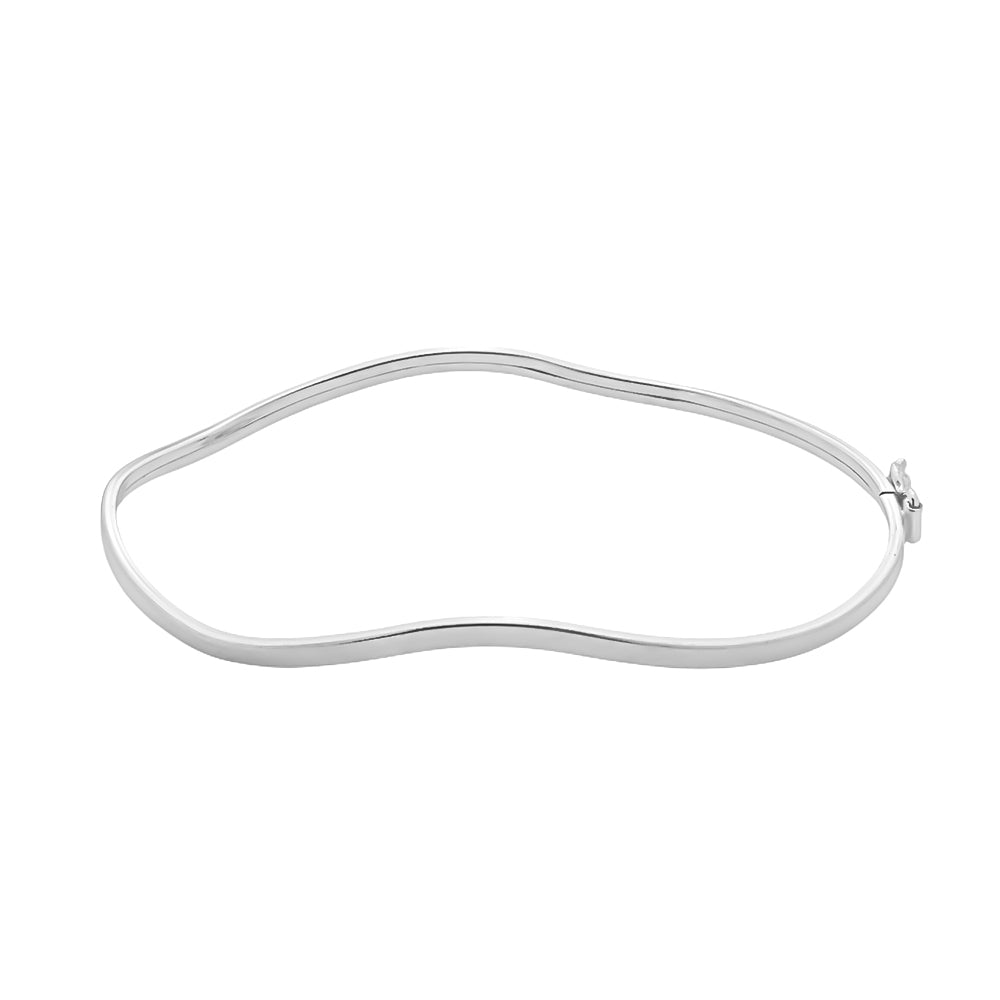 Pulseira Bracelete Ondulado em Prata 925