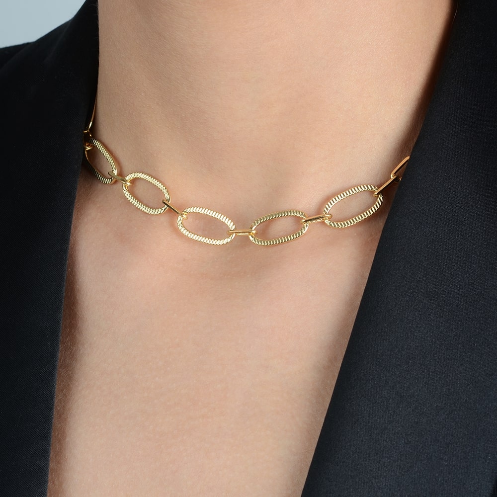 Chocker Dourada Corrente com Extensor